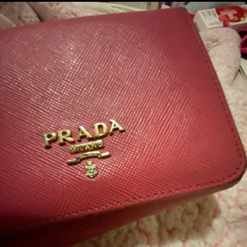 Prada pink wallet